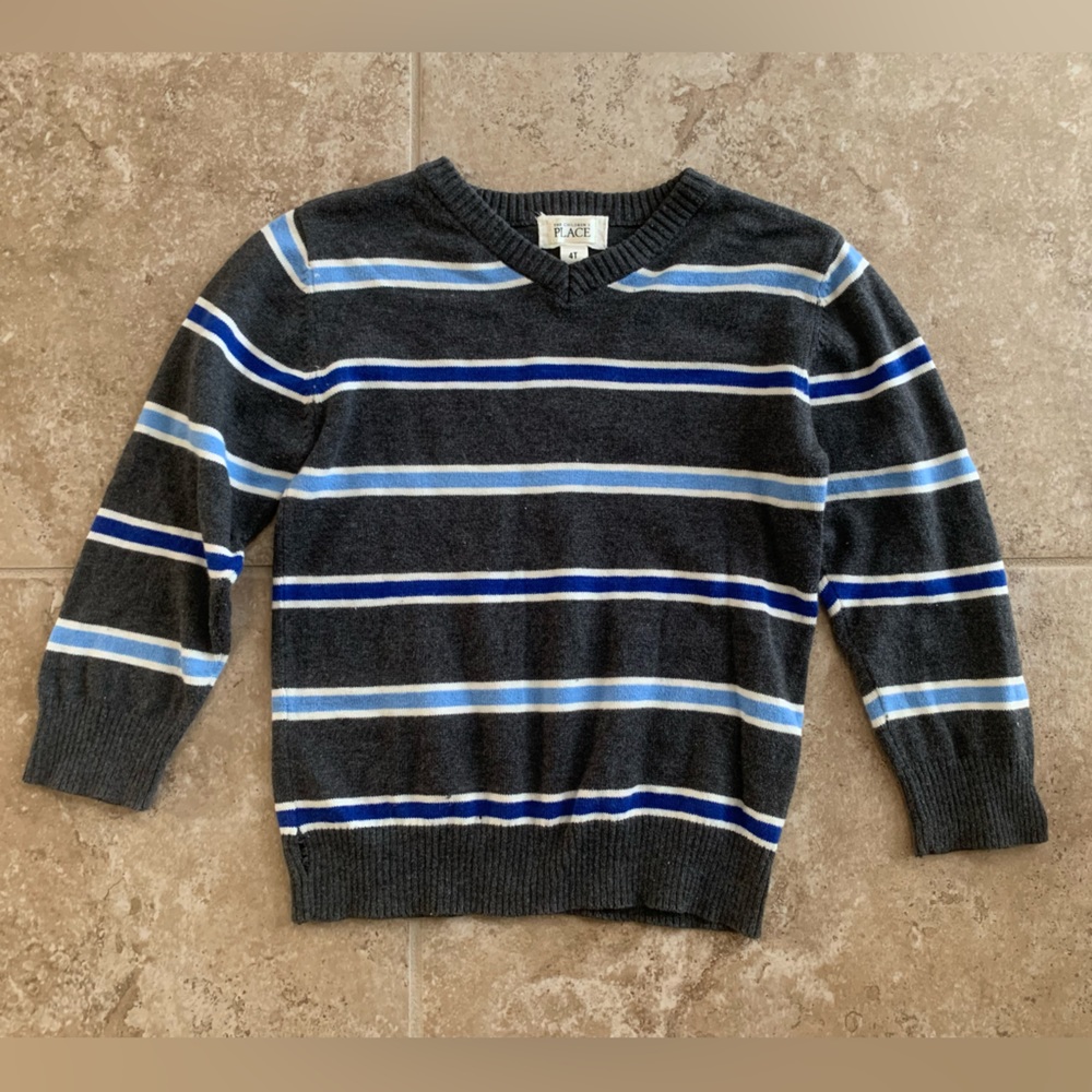 Boys v-neck striped sweater with stripes - 4T